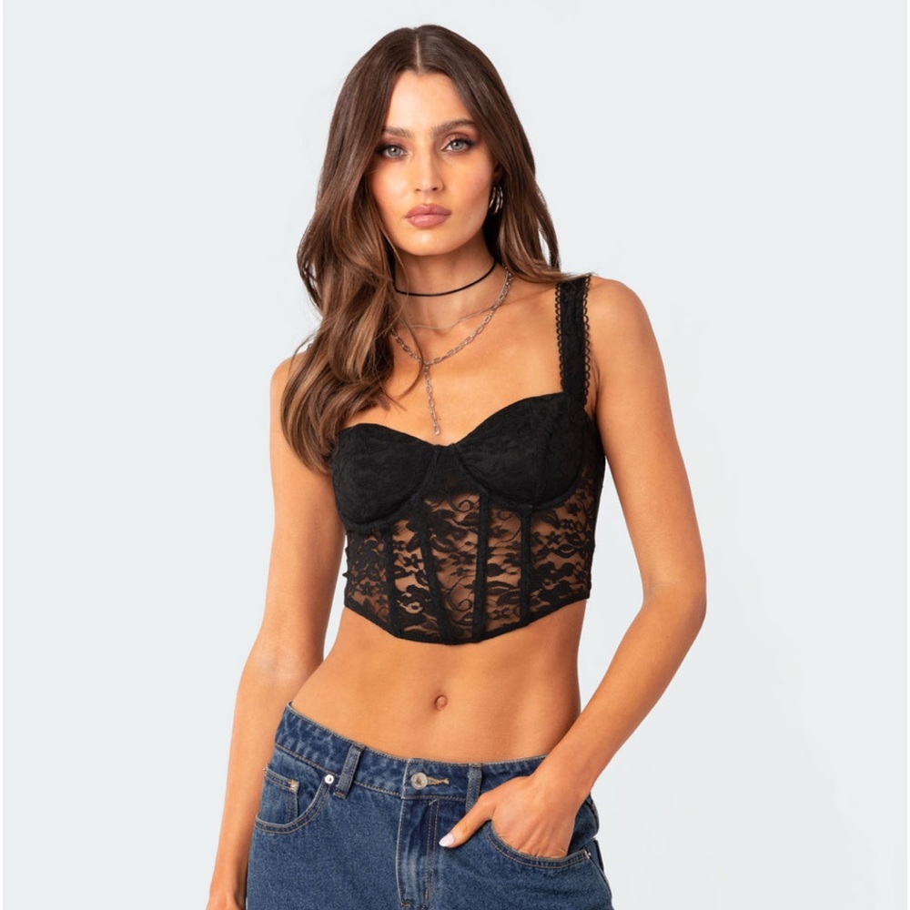 Edikted Davina Lace Corset top XS